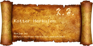 Kotter Herkules névjegykártya